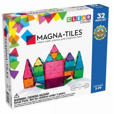 Magna-Tiles Μαγνητικό Παιχνίδι - Clear Colors 32 Set (02132)