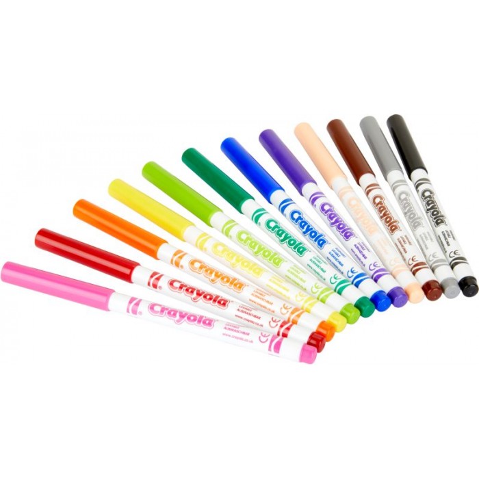 Crayola Μαρκαδόροι 12 Λεπτοί (03.7509) αναλωσιμα