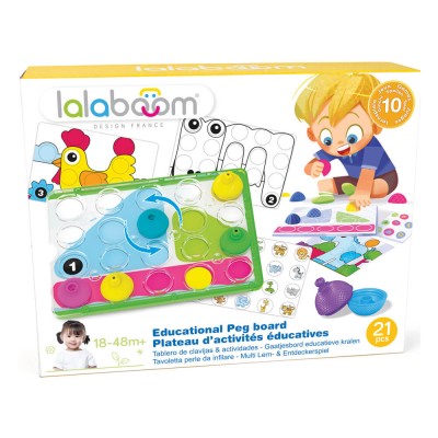 Lalaboom Βρεφικό Παιχνίδι Πίνακας Παιχνιδιού με 10τμχ Χάντρες (1000-86150)