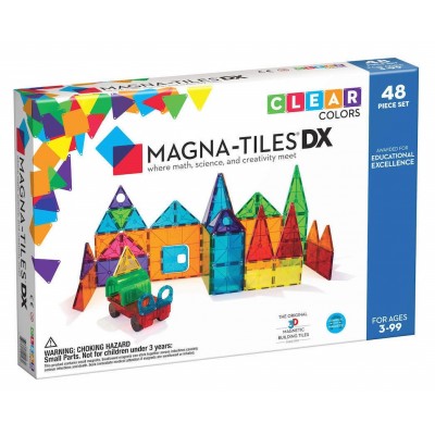 Magna-Tiles Μαγνητικό Παιχνίδι - Clear Colors DX 48 Set (12148)