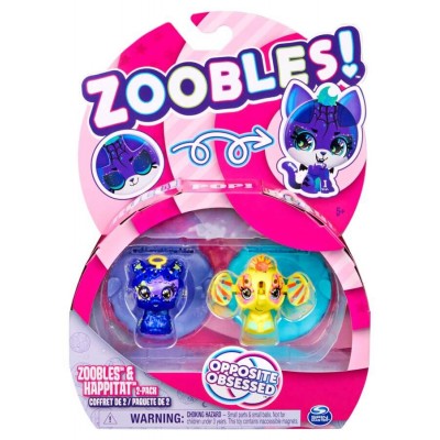 Zoobles & Happitat Opposite Obsessed Starlight Llama & Sunshine Elephant 2pack
