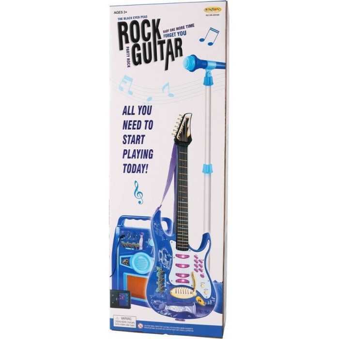Rock Guitar Με Ενισχυτή και Μικρόφωνο Μπλέ (29.8010D) μουσικα παιχνιδια