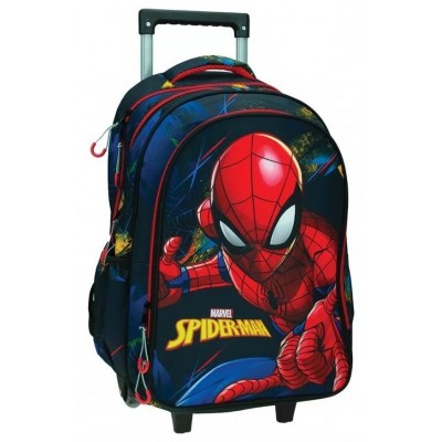 Τσάντα Trolley Δημοτικού - Spiderman Blue Net (337-04074)