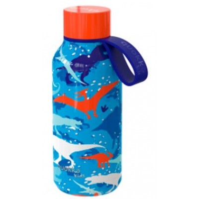 Quokka Thermal SS Bottle Solid Παιδικός Θερμός Δεινόσαυρος με Λαβή 330ml (40141)