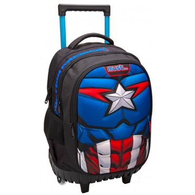 Τσάντα Trolley  34χ20χ45εκ - 3 Θήκες Captain America Must (506013)