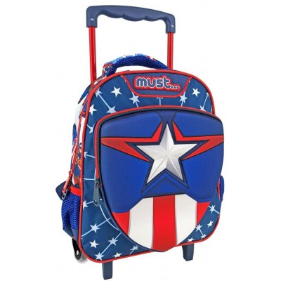 Τσάντα Trolley Νηπίου 27χ10χ31εκ - 2 Θήκες Captain America Must (506023)