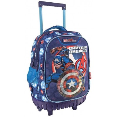 Must Τσάντα Trolley 34x20x44 -3 Θήκες- Captain America (506096)