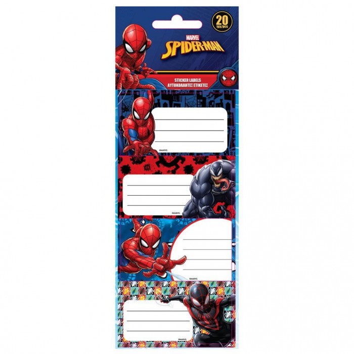 Ετικέτες Σχολικές Spiderman 20τμχ Luna (508042) Τετράδια