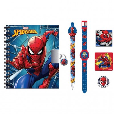 Ημερολόγιο με Κλειδαριά Σετ με Ρολόι - Spiderman (508278)