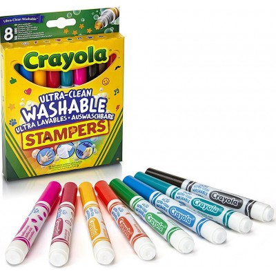 Crayola Πλενόμενοι Μαρκαδόροι Ζωγραφικής με Σφραγίδες 8τεμ (58-8129)