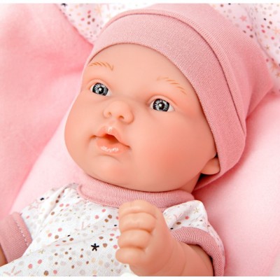 Arias Κούκλα Μωρό Elegance Pillines 26εκ με Καλάθι Ροζ (60693)