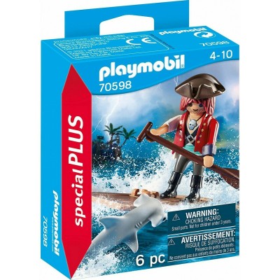 Playmobil Specia Plus - Πειρατής με Σχεδία & Σφυροκέφαλος Καρχαρίας (70598)