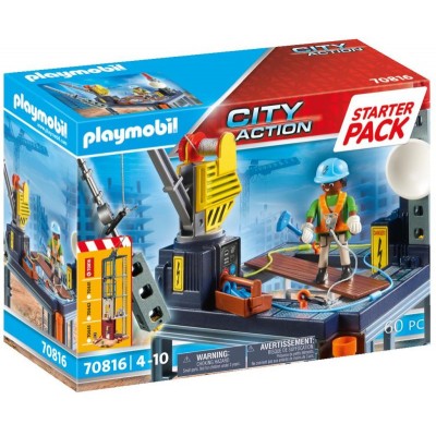 Playmobil Starter Pack - Εργοτάξιο με Ανυψωτικό Γερανό (70816)