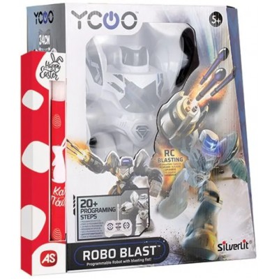 Παιχνιδολαμπάδα Silverlit Ycoo Robo Blast Τηλεκατευθυνόμενο Ρομπότ Λευκό (7530-88061)