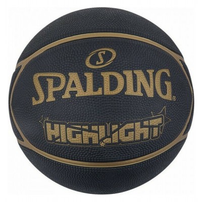 Spalding Μπάλα Μπάσκετ Highlight Black/Gold Sz7 (84-355Z1)