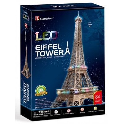 Cubic Fun Παζλ 3D Eiffel Tower με Led 84τμχ (#L091h)