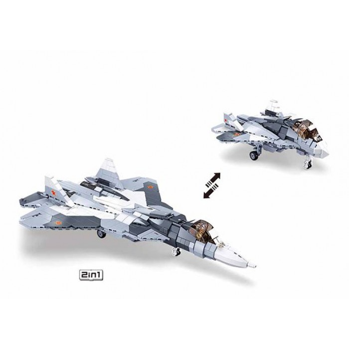 Sluban Κατασκευή Grey White Jet Fighter 2 in 1 - 1040τμχ (M38B0986) lego
