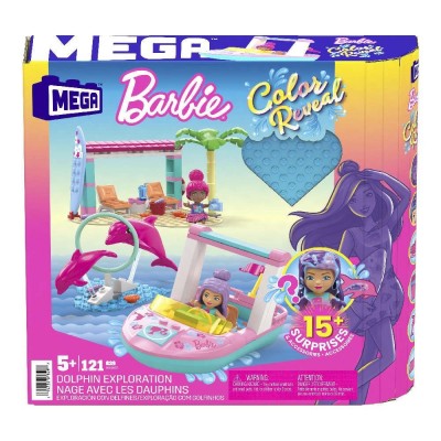 Mega Bloks Barbie Color Reveal Σκάφος με Δελφίνια (HHW83)