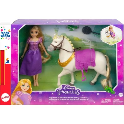 Παιχνιδολαμπάδα Disney Princess Κούκλα - Ραπουνζέλ & Άλογο (HLW23)