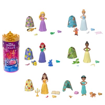 Disney Princess Κούκλα - Μίνι Κούκλες Colour Reveal - 6 Σχέδια (HMB69)