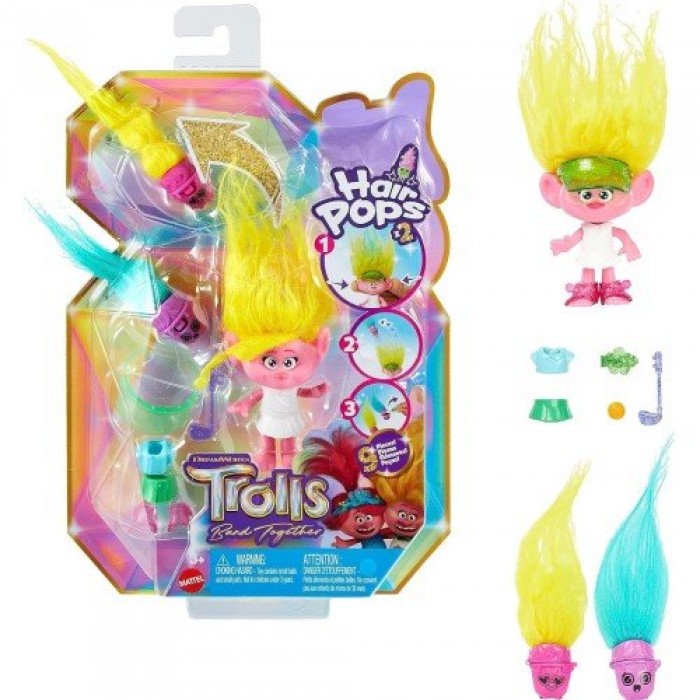 Trolls - Mini Hair Pops - 3 Σχέδια (HNF02) κουκλες & αξεσουαρ
