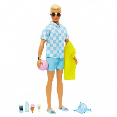 Barbie Ken Beach Glam με Αξεσουάρ (HPL74)