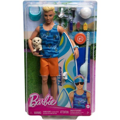 Barbie Ken Beach με Σανίδα Σερφ (HPT50)