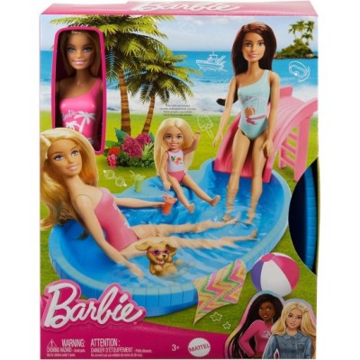 Barbie Κούκλα - Barbie Πισίνα με Κούκλα (HRJ74)
