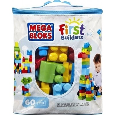 Mega Bloks Τουβλάκια Τσάντα 60τμχ Μπλέ (DCH55)