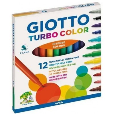 Giotto Μαρκαδόροι Ζωγραφικής Λεπτοί 12τμχ Turbo Color