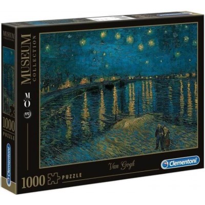 Clementoni Παζλ Museum 1000τμχ Van Gogh - Έναστρη Νύχτα Πάνω απο το Ρήνο 