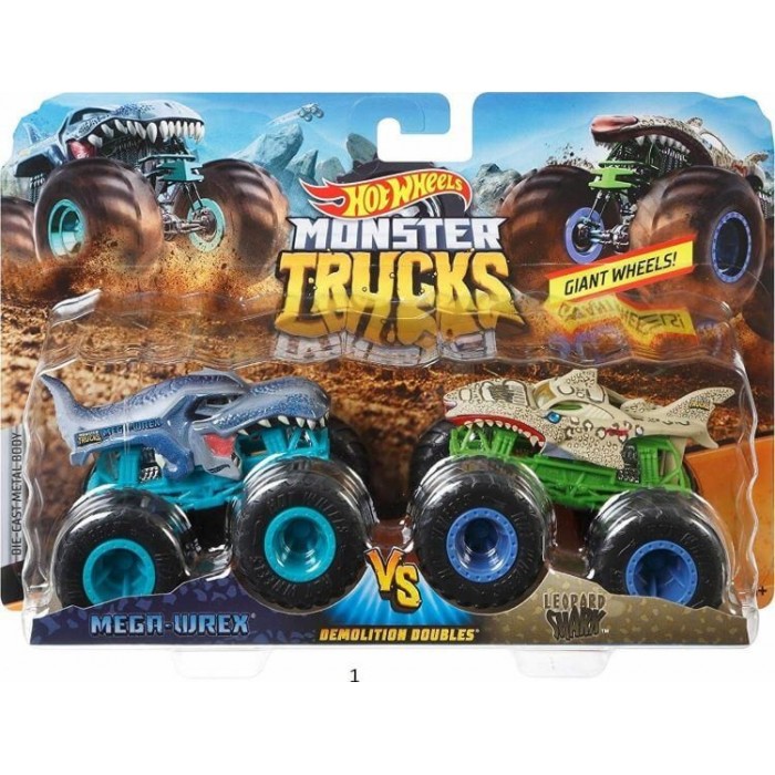 Hot Wheels Οχήματα Monster Trucks Σετ των 2τμχ Οχήματα - πιστες - τρενα - γκαραζ