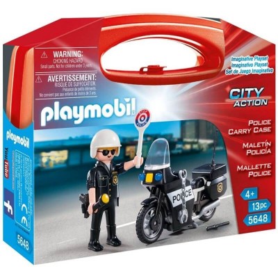 Playmobil Βαλιτσάκι Αστυνόμος Με Μοτοσυκλέτα