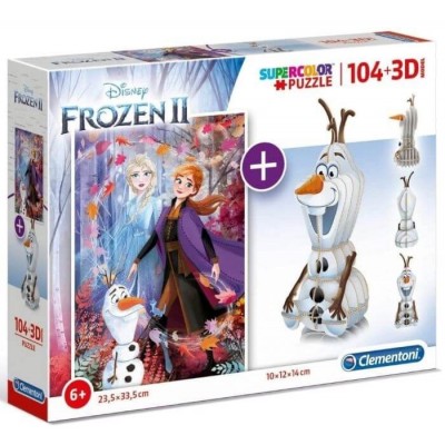 Clementoni Παζλ 104τμχ Disney Frozen 3D 
