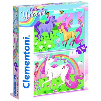 Clementoni Παζλ 2x20τμχ I Believe in Unicorns 