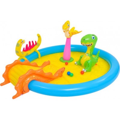 Bestway Πισίνα Δεινόσαυρος με Παιχνίδια & Τσουλήθρα 215χ171χ16εκ