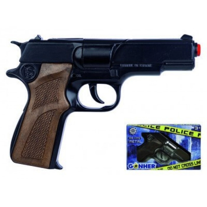 Gonher Μεταλλικό Αστυνομικό Πιστόλι 8σφαιρο (#125/6) Όπλα-Nerf
