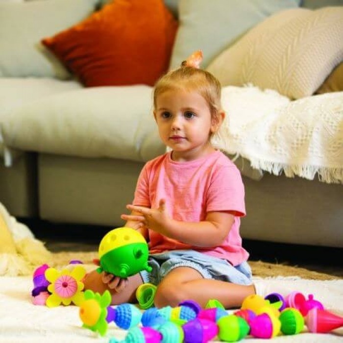 Πρωτα παιχνιδια μωρου - Lalaboom Βρεφικό Παιχνίδι 2 Μπάλες Αφής με Χάντρες 8τμχ lego