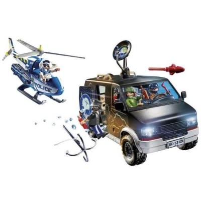 Playmobil City Action Αστυνομικό Ελικόπτερο και Ληστές με Βαν