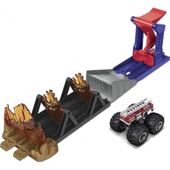 Hot Wheels Monster Trucks Σετ Παιχνιδιού Fire Through (#GYL09 / GYL12) οχηματα - πιστες - τρενα - γκαραζ